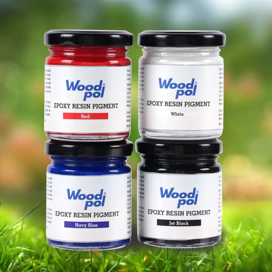 Woodpol The Bold Basics Pigment Combo - 4 Resin Colours (Red, White, Navy Blue, Jet Black)_compressed
