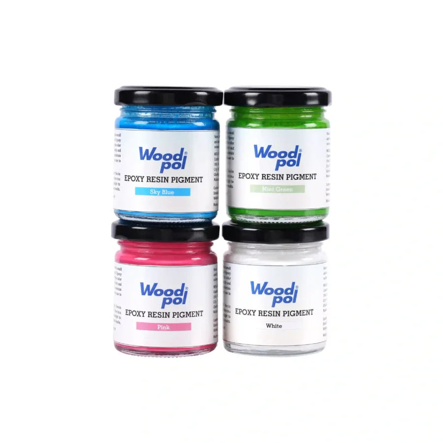 Woodpol The Pastel Pop Pigment Combo - 4 Resin Colours (Sky Blue, Mint Green, Pink, White)_compressed