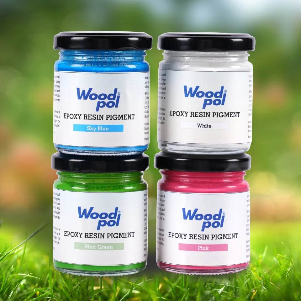 Woodpol The Pastel Pop Pigment Combo- 4 Resin Colours (Sky Blue, White, Mint Green, Pink)_compressed