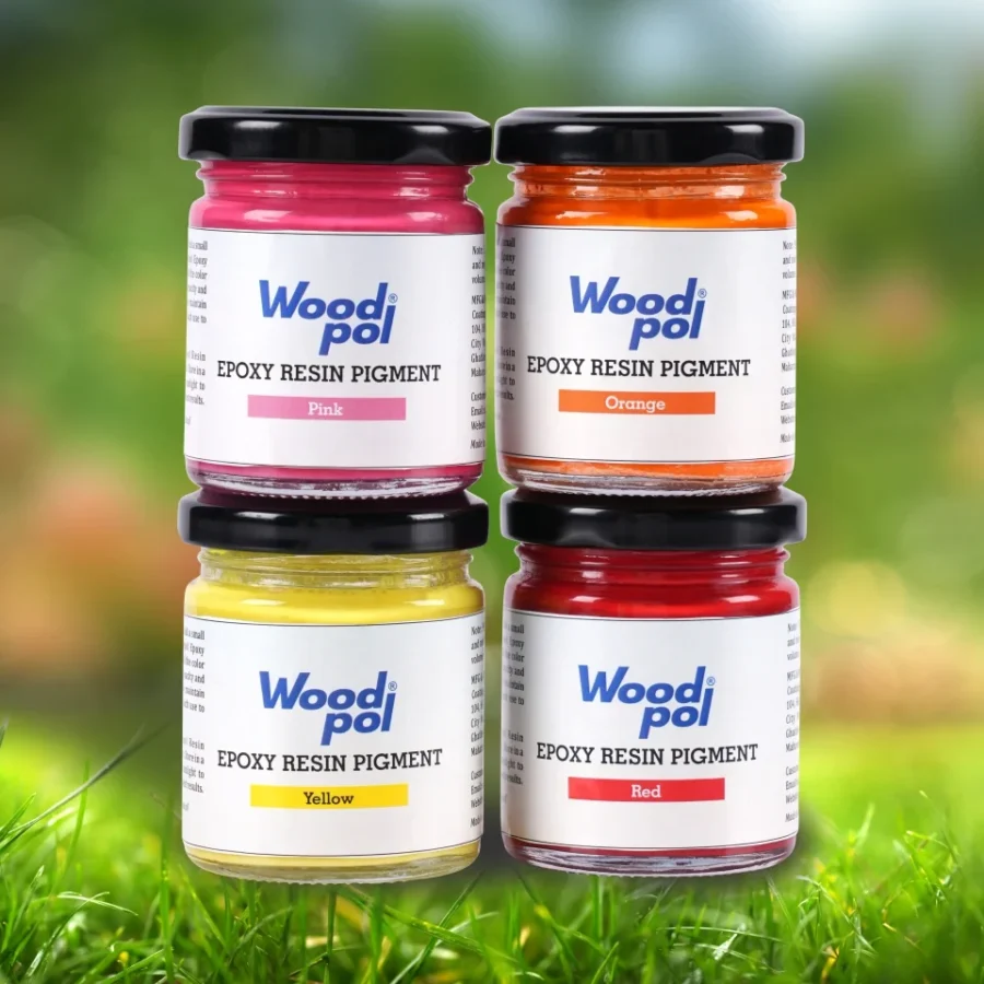 Woodpol Warm Base Pigment Combo - 4 Resin Colours (Pink, Orange, Yellow, Red)_compressed